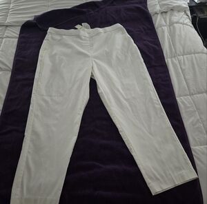 Alfred Dunner Women's Allure White Straight Leg Stretch Pants